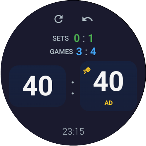 Scorebord met advantage